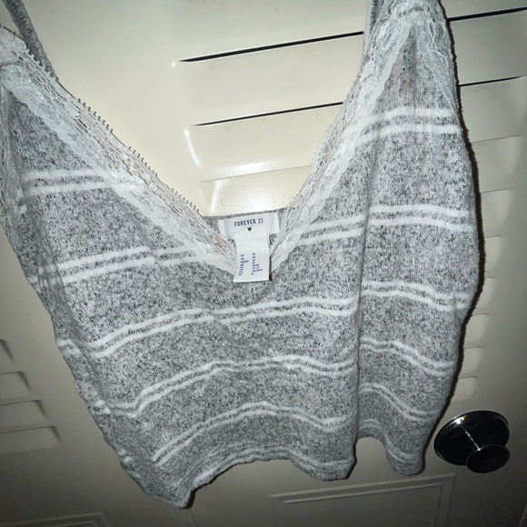 Forever 21 Gray and White Striped Camisole - Picture 2 of 5